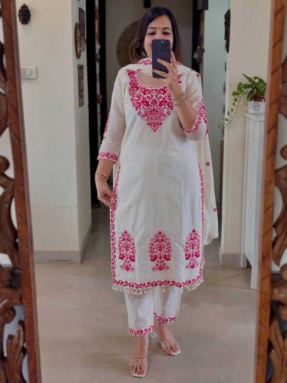 Silk Cotton Embroidery Ladies Suit - MYLUXURY LANE ENTERPRISE